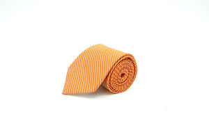 Dorset Classic Orange Ticking Stripes Silk Tie